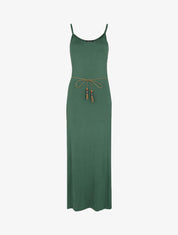 Robe à côtés fendus - vert - 4