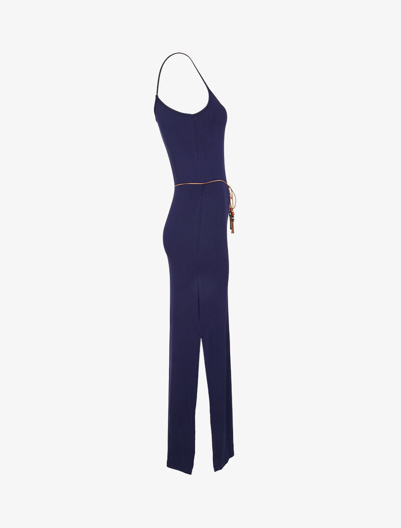 Robe à côtés fendus - marine - 3