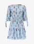 Robe imprimée à rangées de volants - bleu ciel - 1