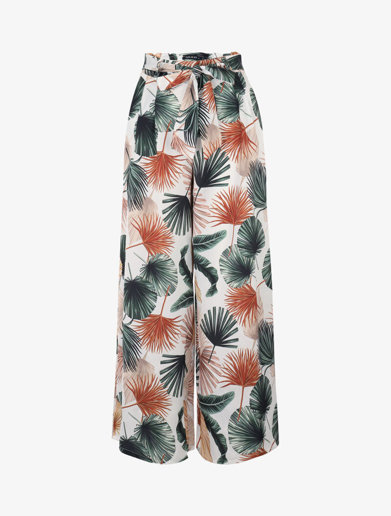 Pantaloni 7/8 con stampe - écru