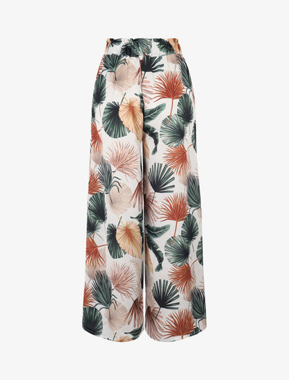 Pantaloni 7/8 con stampe - écru