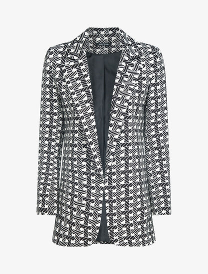Blazer à imprimé graphique - noir - 1