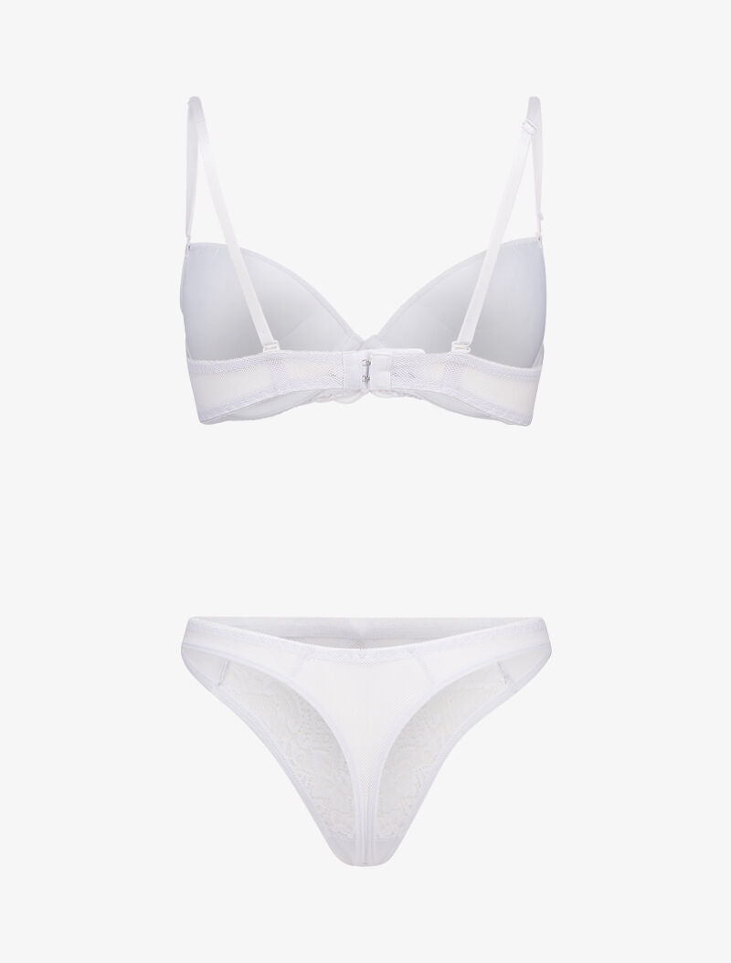 Ensembles en dentelle et résille - blanc - 2