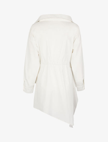 Tunique style chemise à pans stylisés - blanc - 3