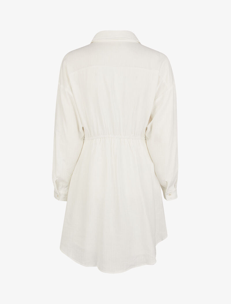 Robe chemise en toile - blanc - 2