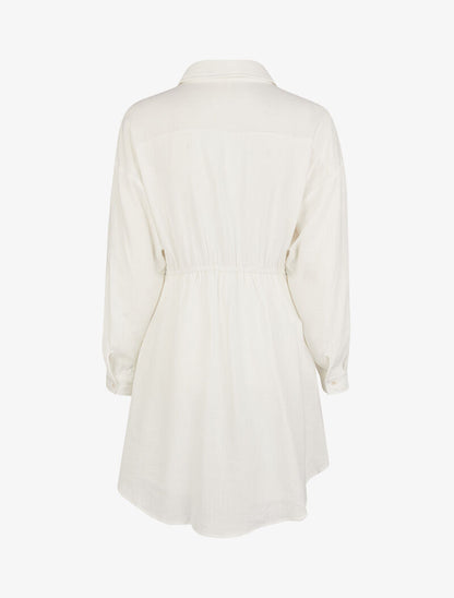 Robe chemise en toile - blanc - 2