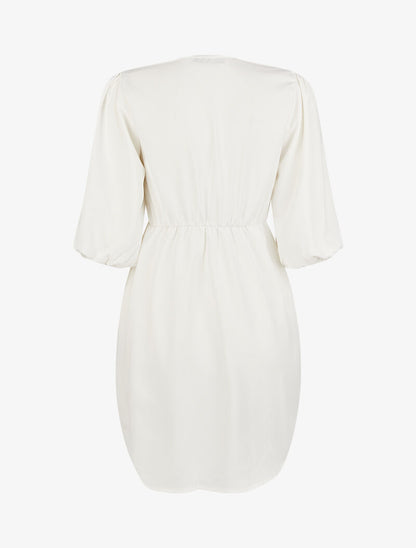 Robe tunique à effet drapé - blanc - 2