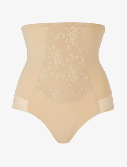 Culotte gainante à détails dentelle - beige - 3
