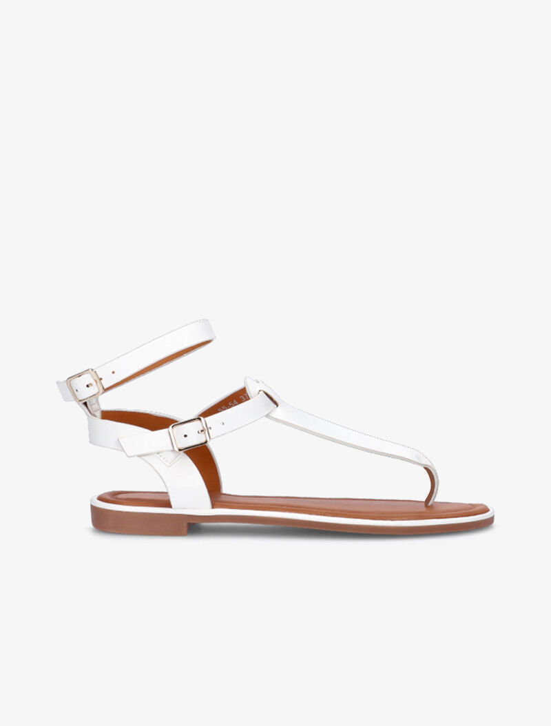 Nu-pieds basiques à double brides en T - blanc - 2
