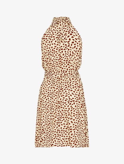 Robe cintrée à col américain - beige - 3