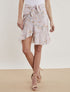 Jupe fleurie style portefeuille - rose - 1