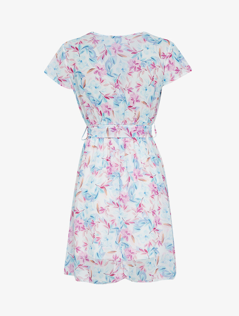 Robe imprimée en voile - ecru - 2