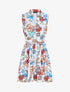 Robe patineuse à imprimé floral graphique - blanc - 1