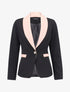 Blazer à encolure et poches contrastantes - noir/rose - 3