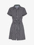 Chemise longue rayée à cintrer - noir - 1