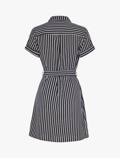 Chemise longue rayée à cintrer - noir - 2