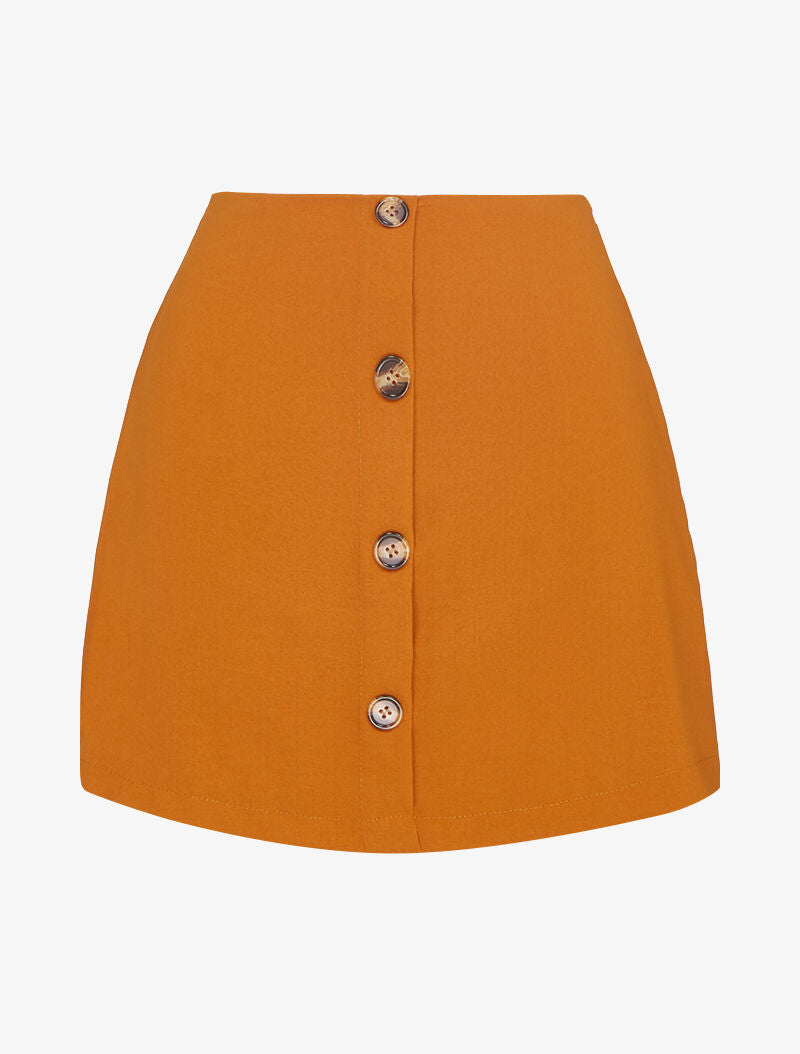Jupe short coupe trapèze - orange - 4
