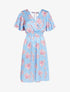 Robe satinée à imprimés - bleu ciel - 1