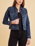 Veste courte délavée à détails d&