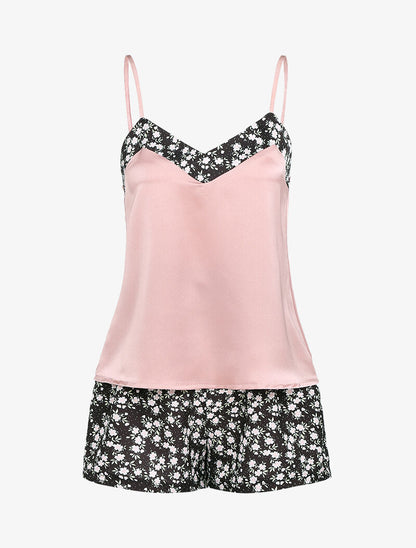 Ensemble satiné à imprimé paquerettes - rose - 3