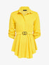 Top péplum à taille ceinturée - jaune - 1