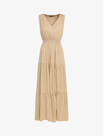 Robe longue sans manches - camel - 2