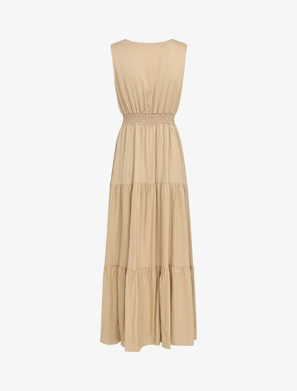 Robe longue sans manches - camel - 3