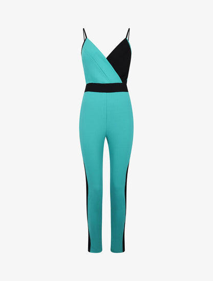 Combinaison slim color block - vert - 4