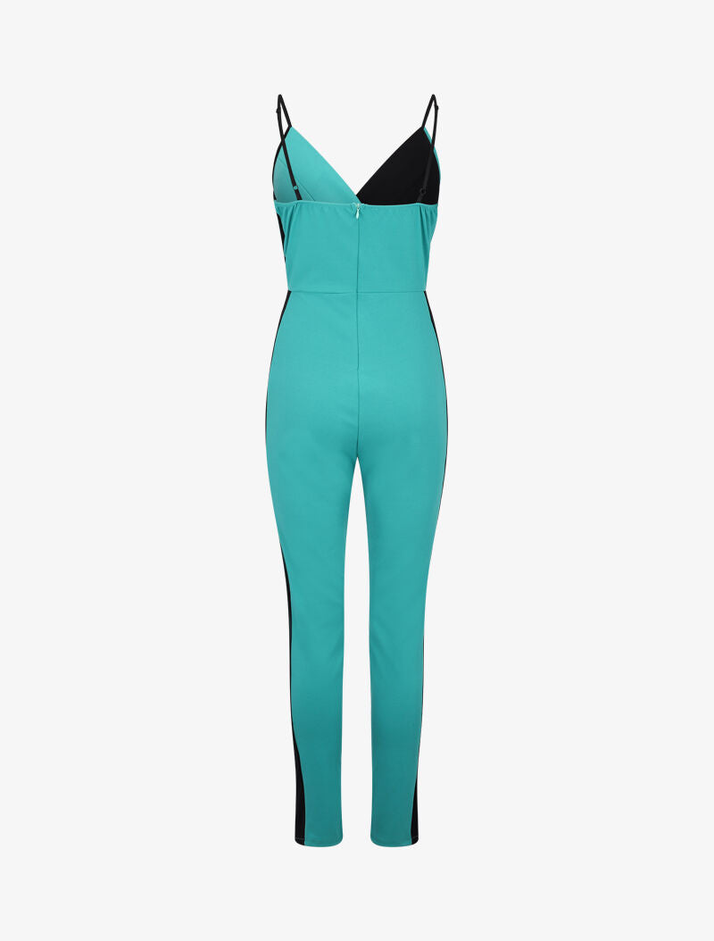 Combinaison slim color block - vert - 2