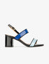 Sandales vernies à ganses assorties - bleu - 1
