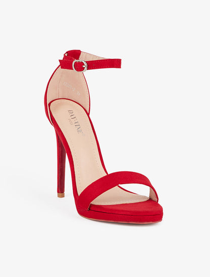 Sandales hautes à talon stiletto - rouge - 2