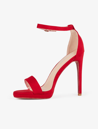 Sandales hautes à talon stiletto - rouge - 3