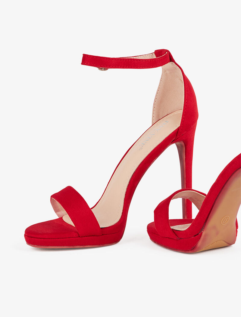 Sandales hautes à talon stiletto - rouge - 4