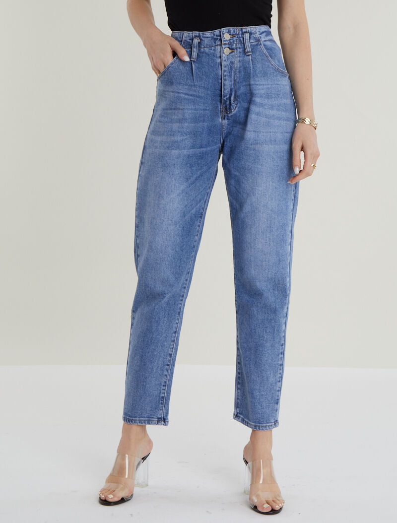 Jean daddy pants délavé - bleu denim - 1