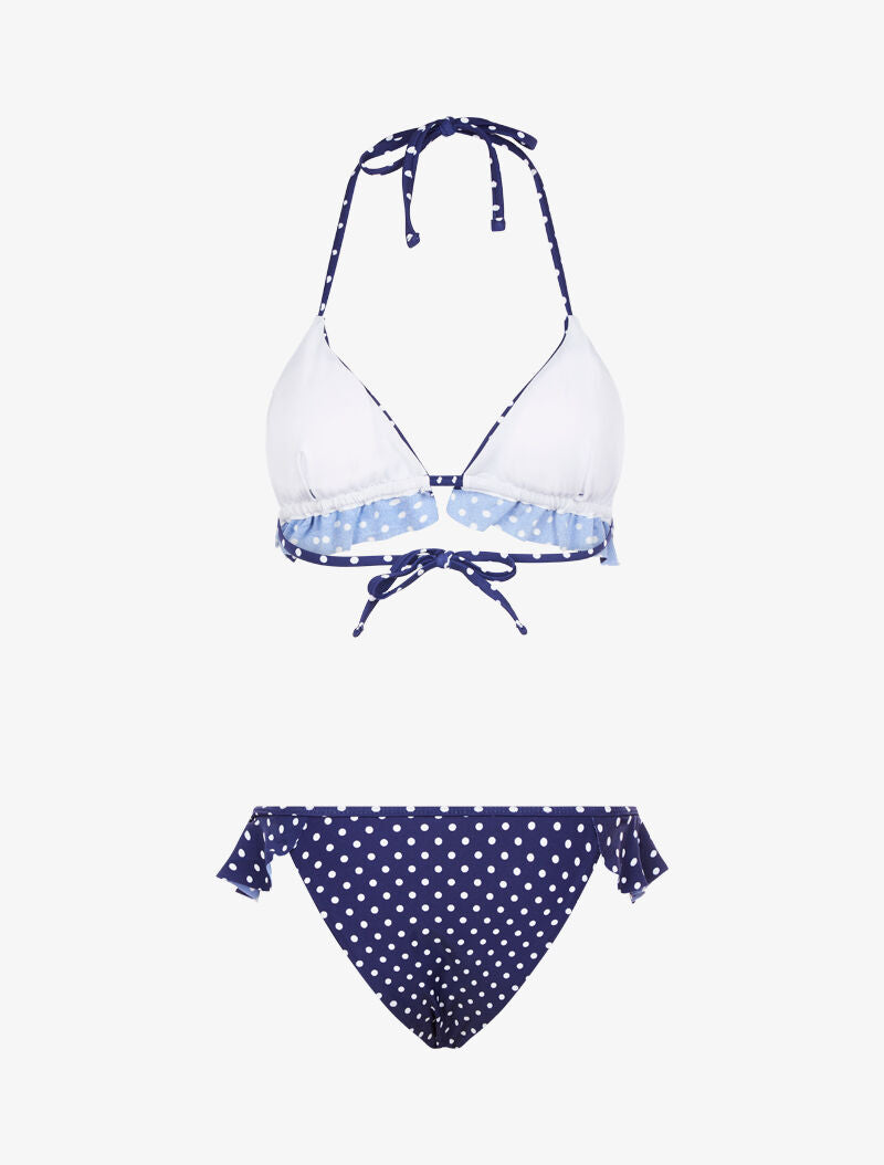 Bikini à imprimé pois - marine - 3