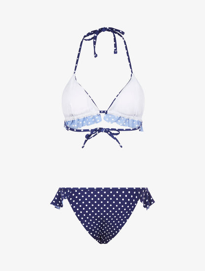 Bikini à imprimé pois - marine - 3