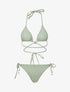 Bikini satiné avec lien à nouer - vert amande - 3