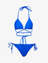Bikini satiné avec lien à nouer - bleu électrique - 1