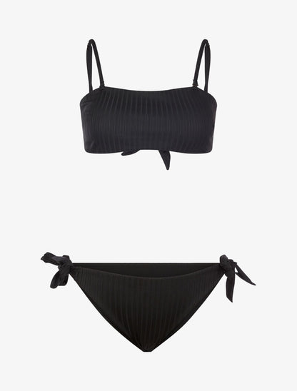 Bikini brassière côtelé - noir - 3