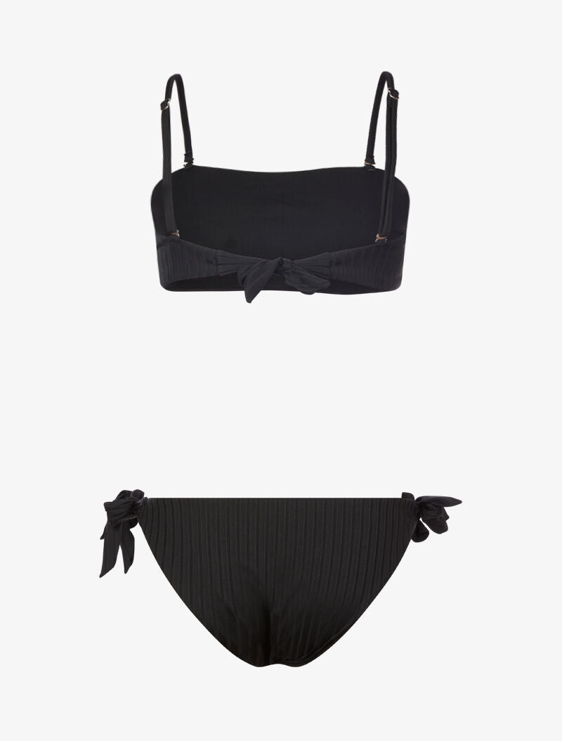 Bikini brassière côtelé - noir - 2