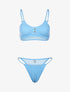 Bikini texturé et tanga - bleu ciel - 3