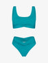 Bikini brassière à effet plissé - turquoise - 1