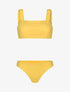 Bikini bandeau côtelé - moutarde - 1
