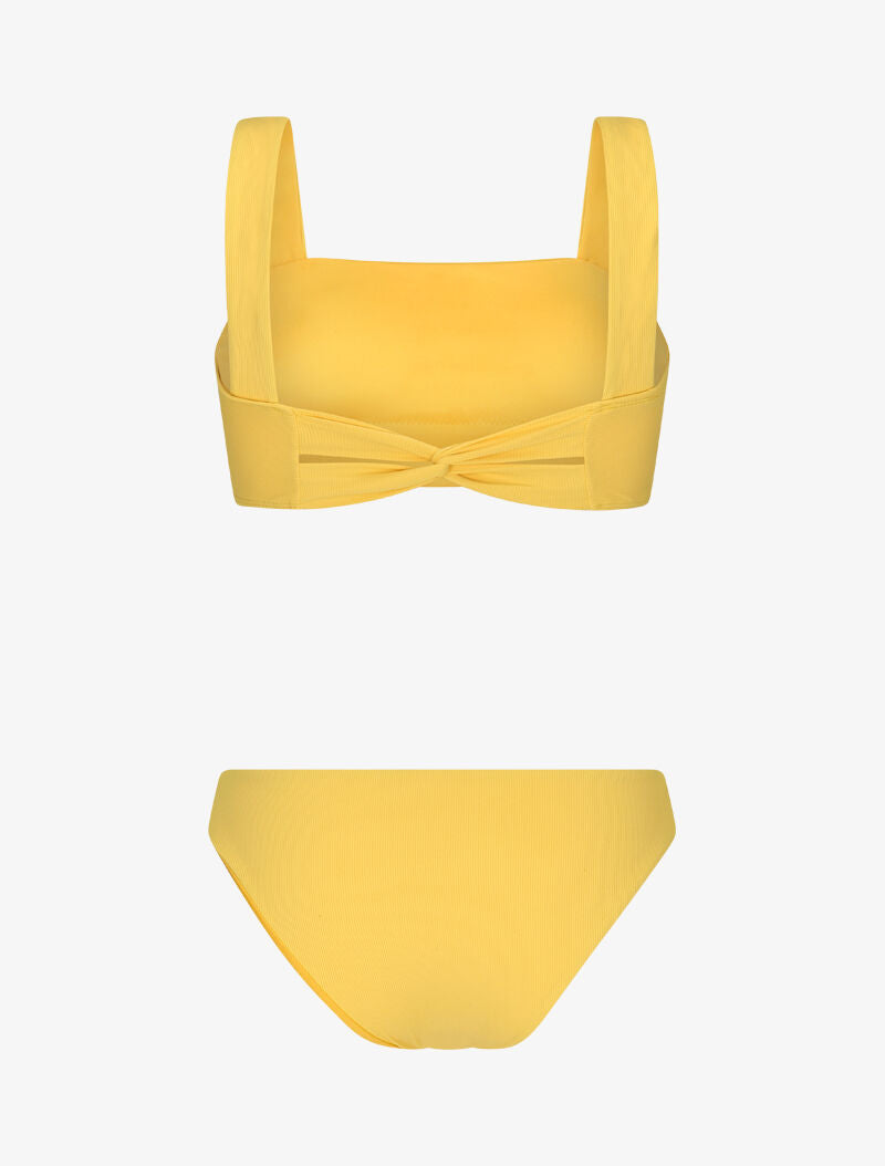 Bikini bandeau côtelé - moutarde - 2