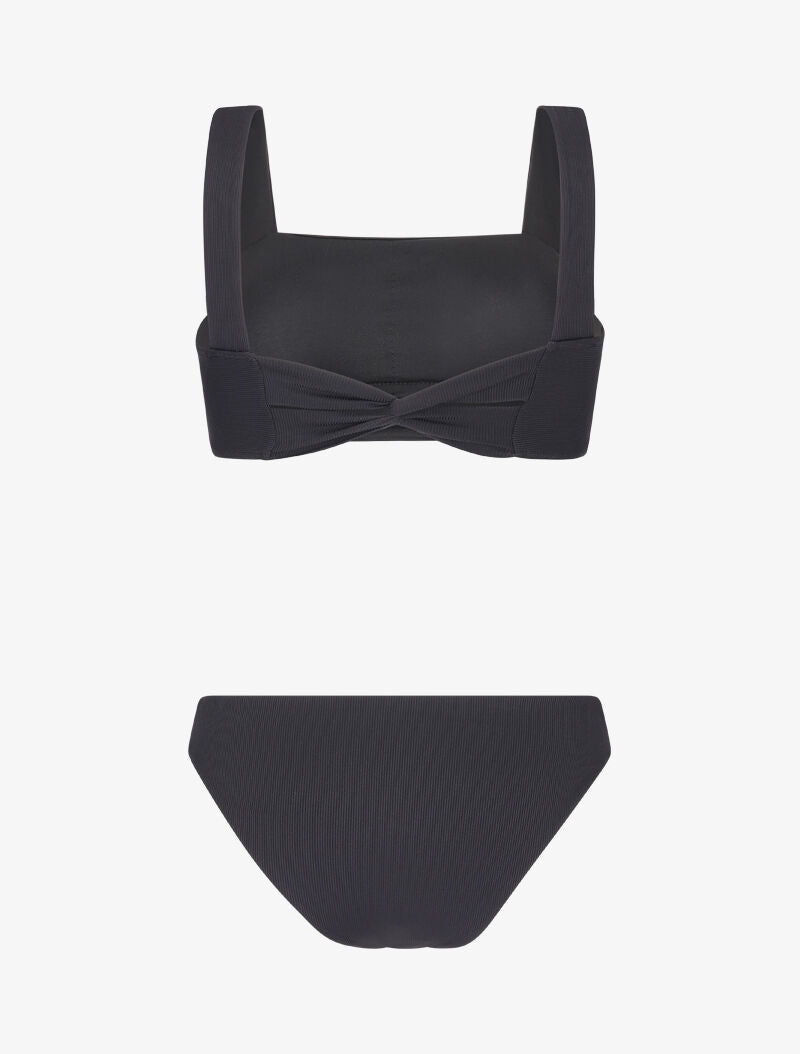 Bikini bandeau côtelé - noir - 2