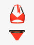 Bikini triangle à bandes dorées - orange - 3
