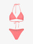 Bikini triangle à anneaux dorés - rose - 3