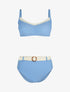 Bikini brassière et culotte montante ceinturée - bleu clair - 3