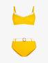 Bikini brassière et culotte montante ceinturée - moutarde - 1