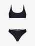 Bikini brassière à bords contrastants - noir - 1